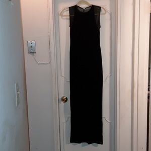 Beautiful  long black velvet, sleeveless gown